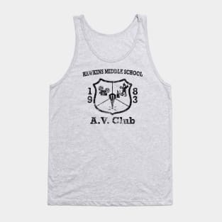 Hawkins Middle School A.V. Club Weathered Black Tank Top